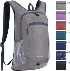 15L Hiking Backpack Small Travel Backpack Lightweight Packable Backpacks Casual Daypack for Women and Men, Light Grey