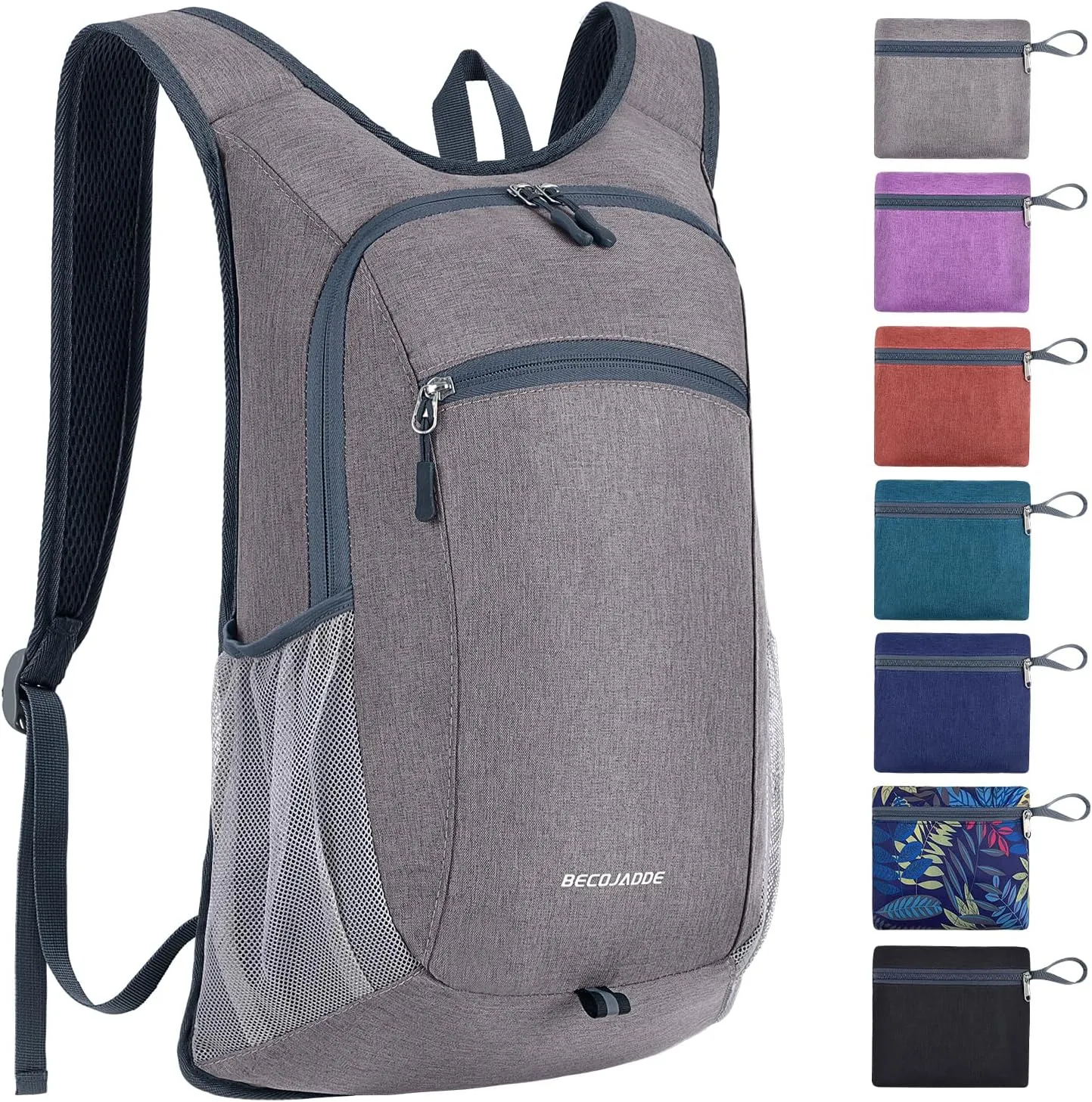 15L Hiking Backpack Small Travel Backpack Lightweight Packable Backpacks Casual Daypack for Women and Men, Light Grey