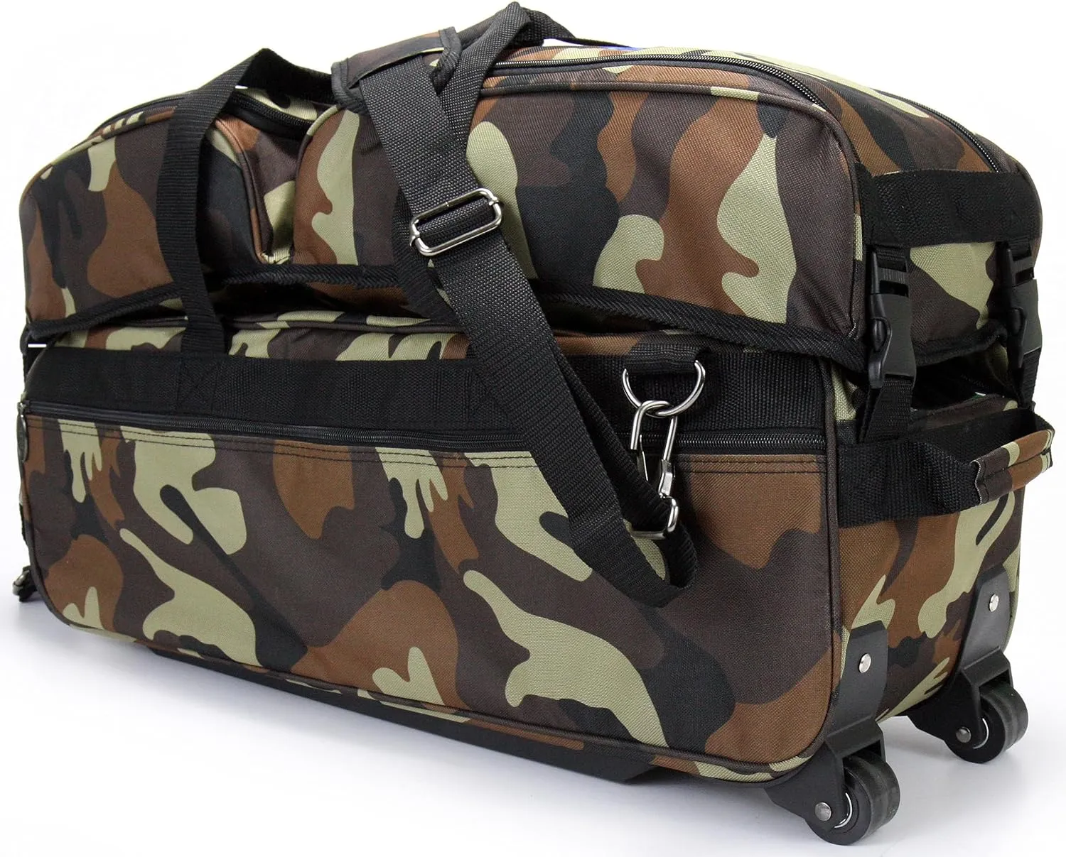 3 Ball Deluxe Bowling Tournament Roller Tote with detachable Shoe and Accessory Bag