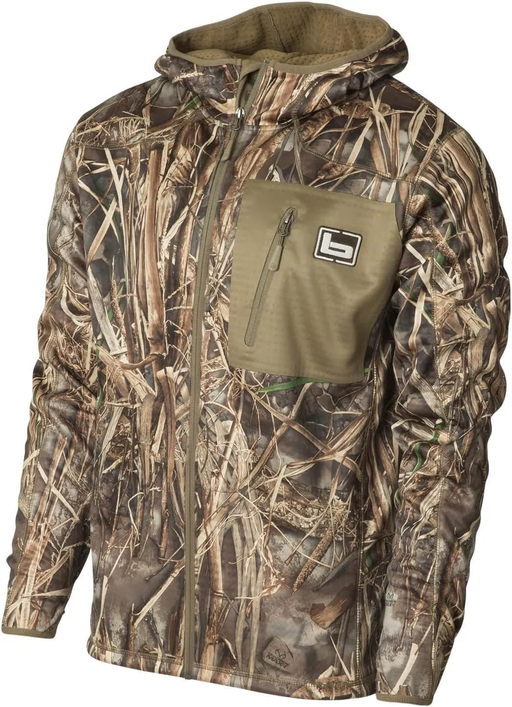 Banded Hooded Full Zip Mid Layer Fleece Jacket