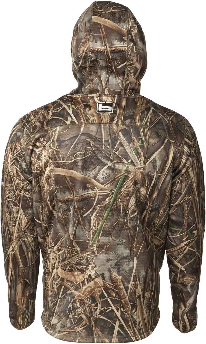Banded Hooded Full Zip Mid Layer Fleece Jacket