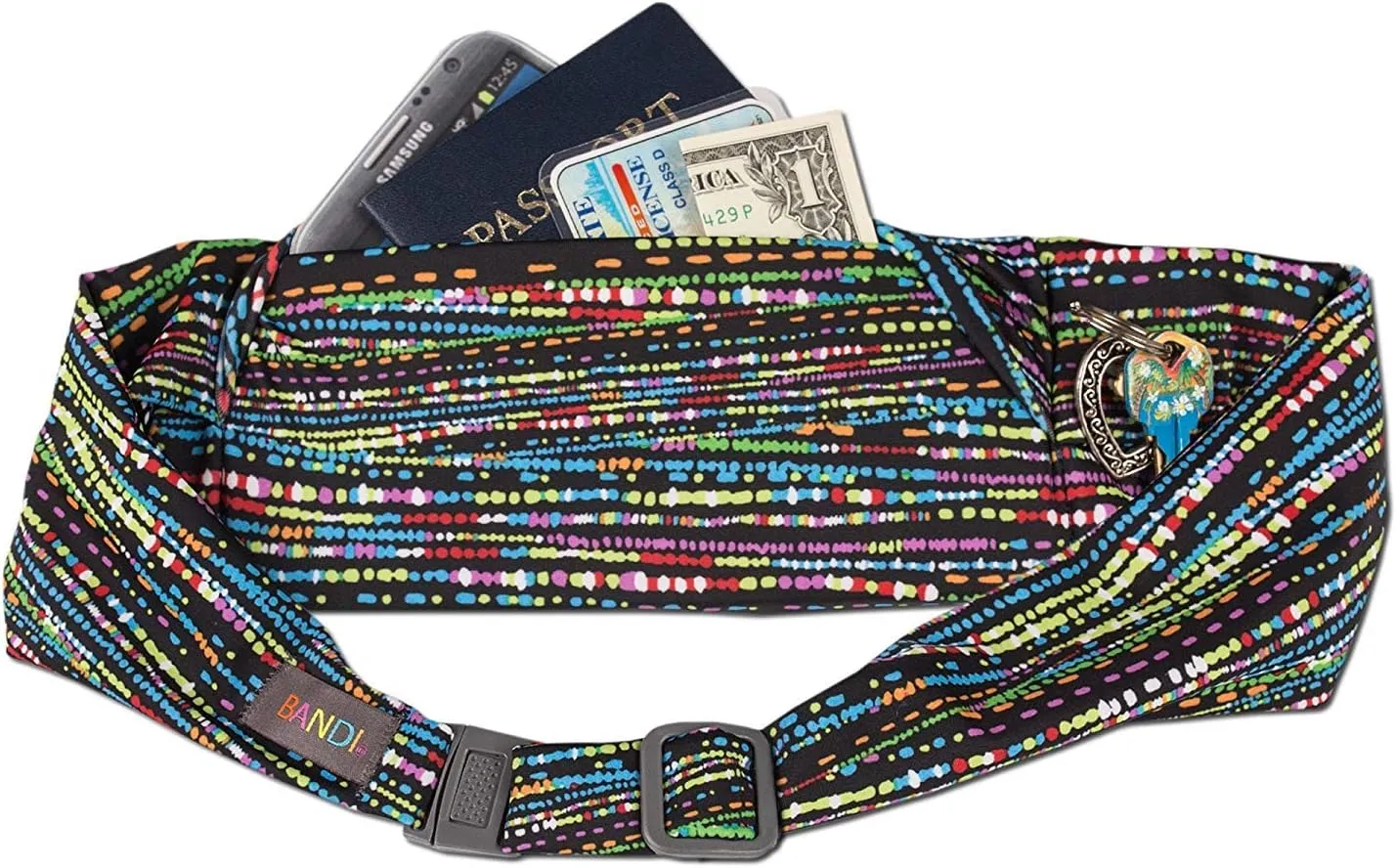 BANDI Running Belt for Women  Waist Fanny Pack Hands Free Way to Carry Phone, Passport, Keys, ID, Money & Everyday Essentials Made in the USA
