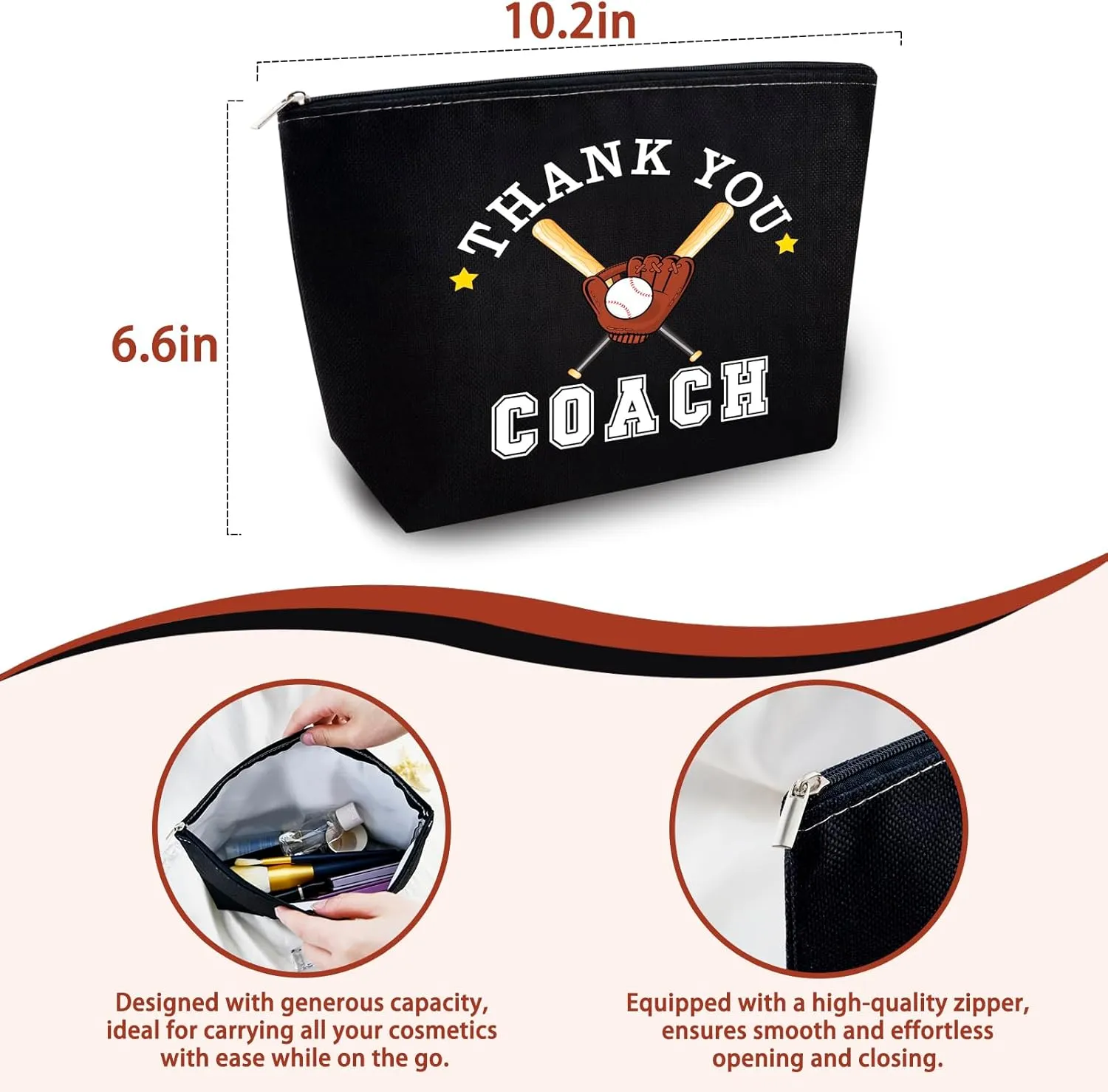 Baseball Mom Bag Baseball Coach Gifts Baseball Bag Baseball Gifts for Women Baseball Makeup Bag Baseball Gift Bags Baseball Party Favors for Baseball Lovers Baseball Purse Baseball Bogg Bag