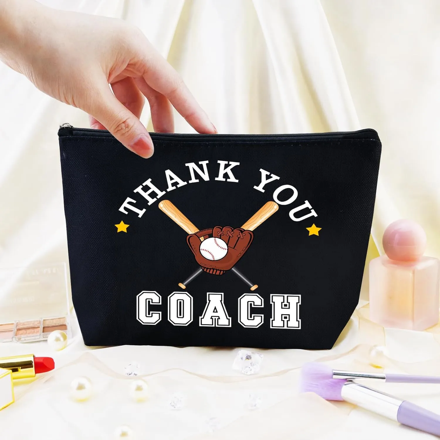 Baseball Mom Bag Baseball Coach Gifts Baseball Bag Baseball Gifts for Women Baseball Makeup Bag Baseball Gift Bags Baseball Party Favors for Baseball Lovers Baseball Purse Baseball Bogg Bag