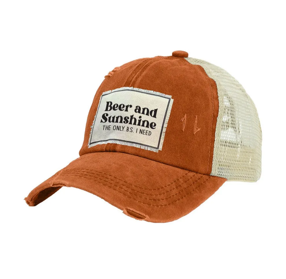 Beer and Sunshine - Vintage Distressed Trucker Adult Hat