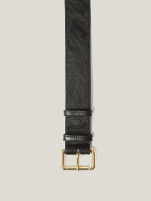 Black Calf Hair Belt | Black