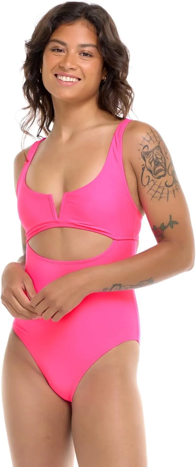 Body Glove Women's Standard Smoothies Eli Solid One Piece Swimsuit with V-Wire Neckline