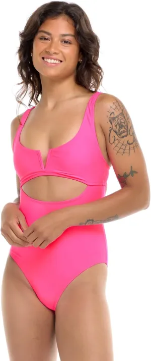 Body Glove Women's Standard Smoothies Eli Solid One Piece Swimsuit with V-Wire Neckline