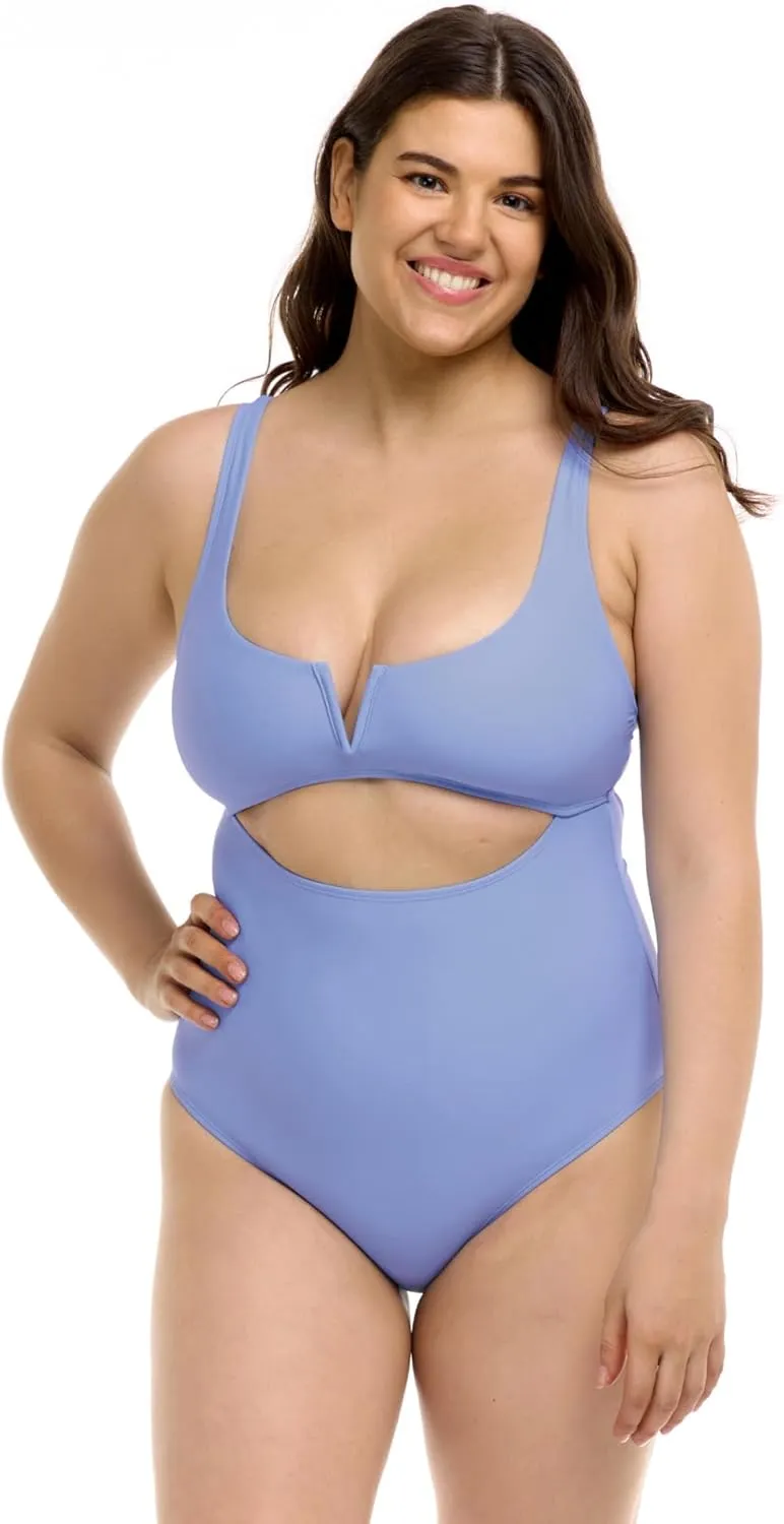 Body Glove Women's Standard Smoothies Eli Solid One Piece Swimsuit with V-Wire Neckline