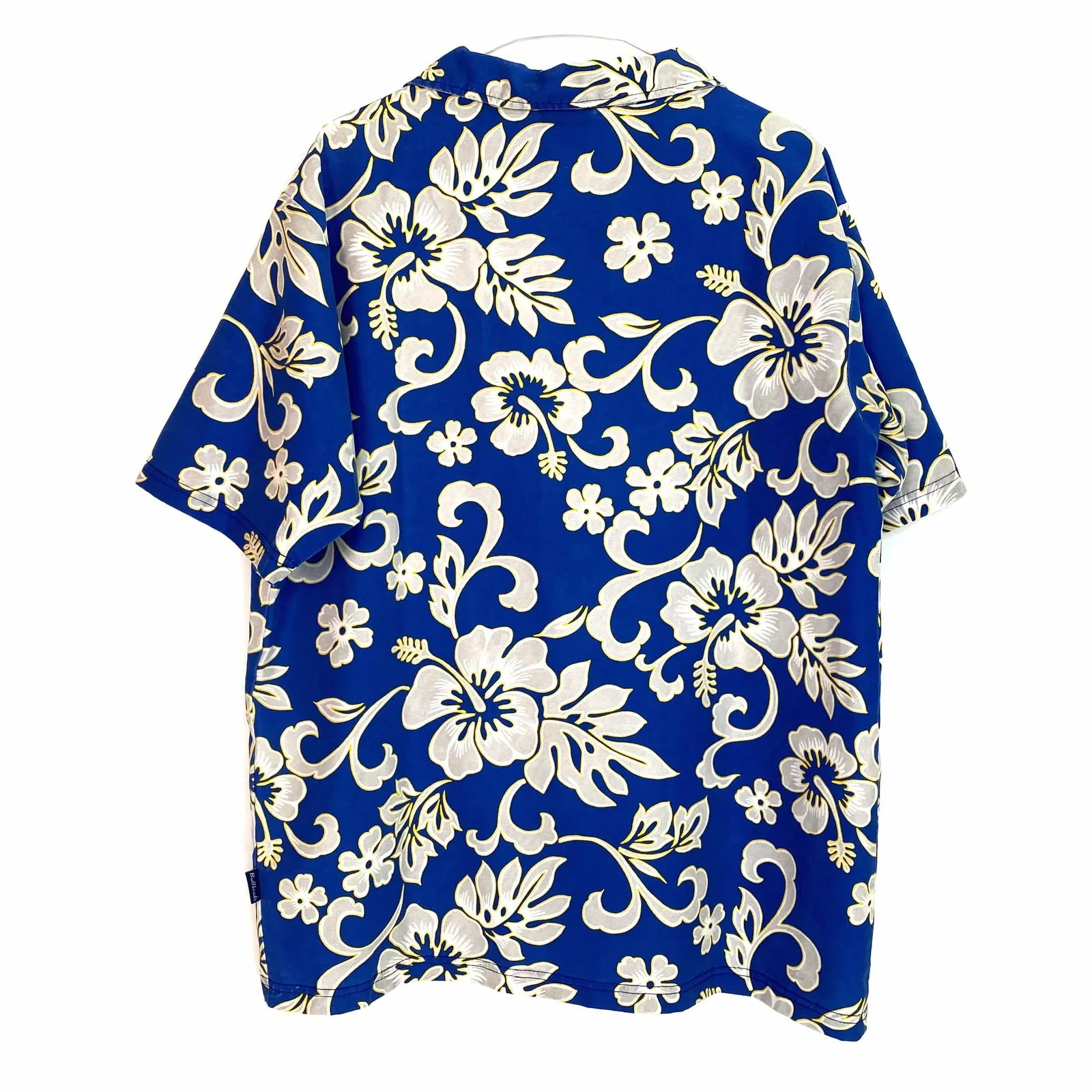 Bold Vintage Bullhead Mens XL Blue Floral Hawaiian Shirt - Durable & Stylish