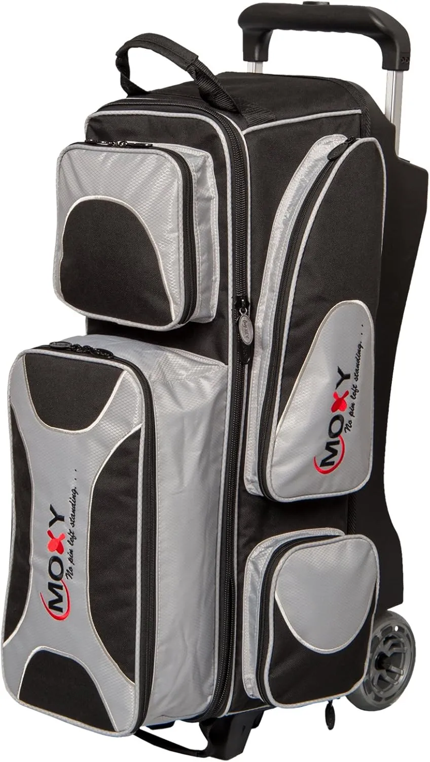 Bowlerstore Products Moxy Deluxe Triple Roller Bowling Bag - Silver/Black