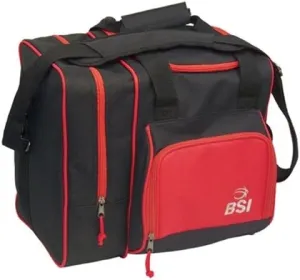 BSI Deluxe Single Ball Bowling Bag- Black/Red
