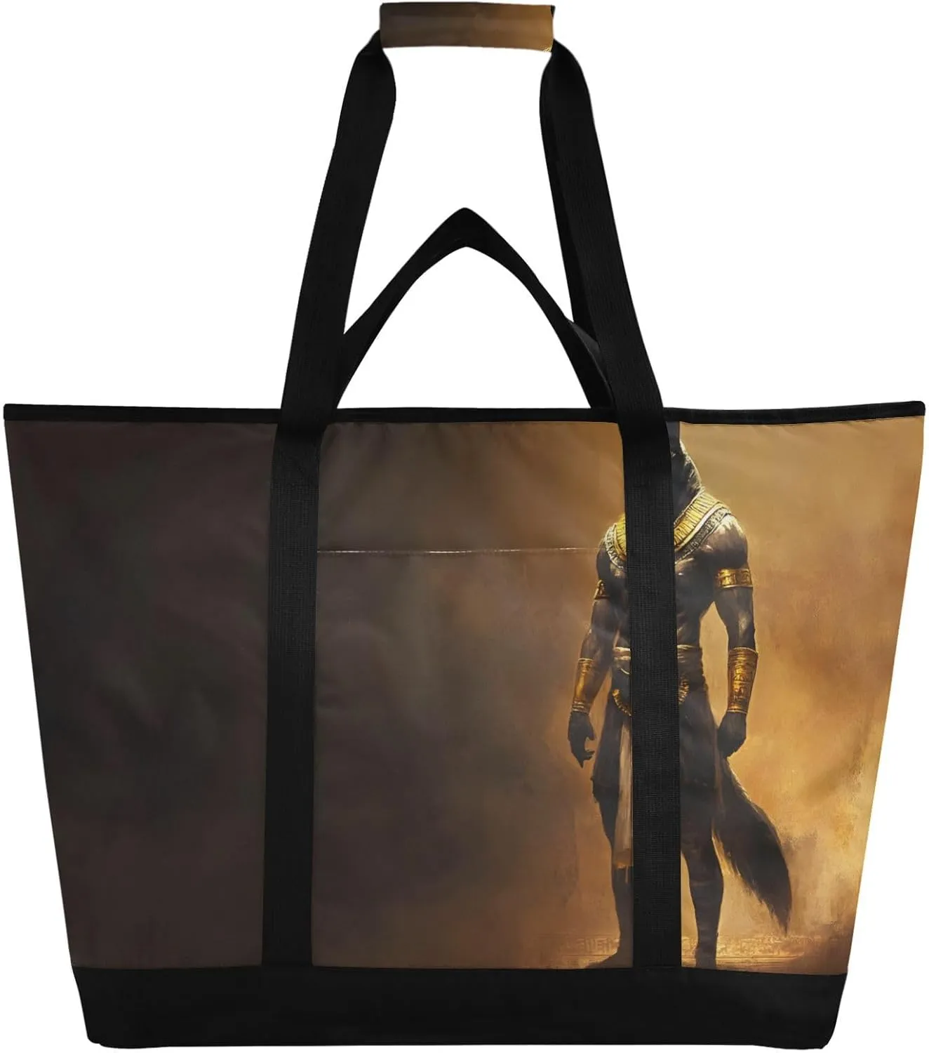 Cool Animal Man Dust Large Insulated Tote Bag for Grocery Shopping Reusable Tote Bags for Women Men, Cooler Bag with Zippered Top & Handles for Beach Picnic Travel