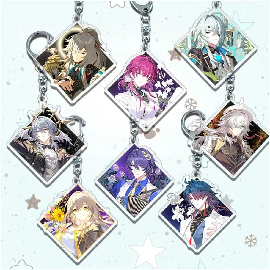Cool Sunday Anaxa Keychains 2nd Anniversary Series Honkai Star Rail JingYuan Kafka Acrylic Keyring for Backpack Bag