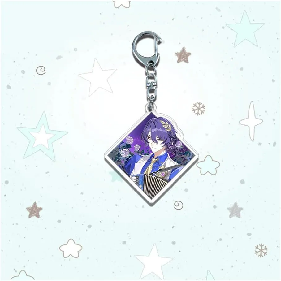 Cool Sunday Anaxa Keychains 2nd Anniversary Series Honkai Star Rail JingYuan Kafka Acrylic Keyring for Backpack Bag