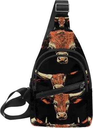 Cowboy Hat Cactuses Western Crossbody Sling Backpack Sling Bag Travel Hiking Chest Bag Daypack