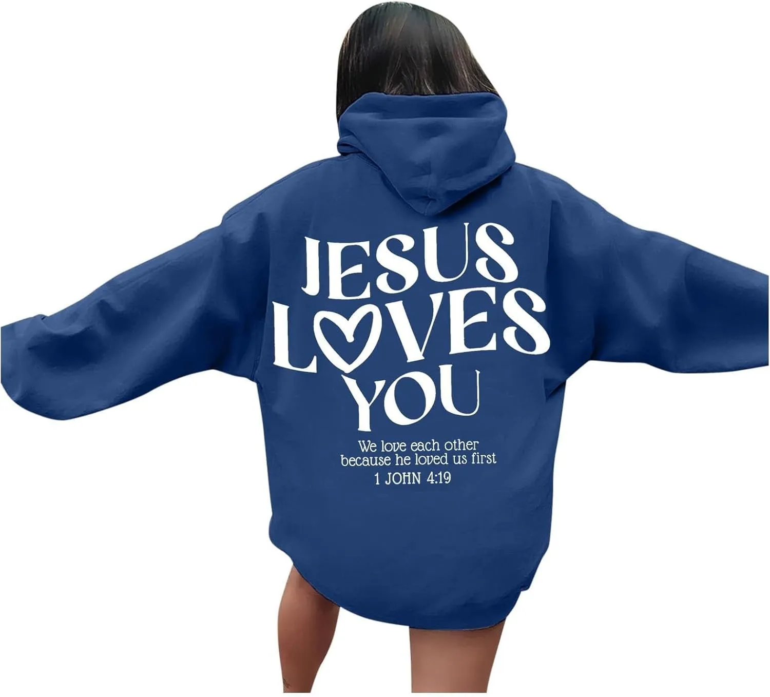 Cute Oversized Hoodies Jesus Loves You Hoodie Jesus Hoodie Preppy Hoodies- Christian Hoodie Hoodie For Girls