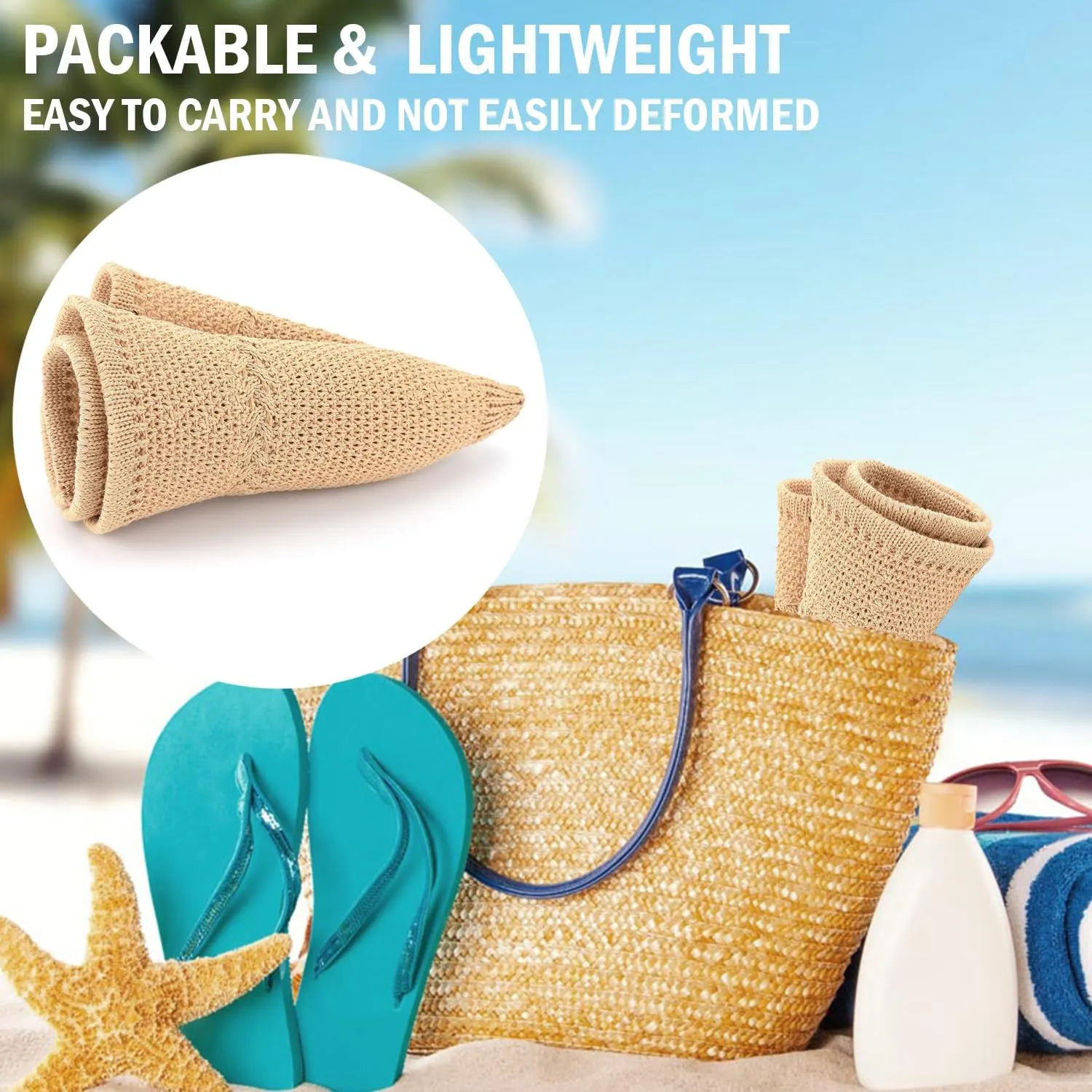 EINSKEY Women's Crochet Bucket Hat - UV Protection Lightweight Packable Faux Straw Sun Hat for Outdoor Beach Travel Hiking