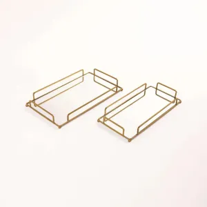 FAB RECTANGLE SET OF 2 MIRROR TRAYS