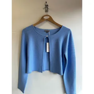 First Avenue L Blue Ribbed Shrug Cardigan - 2611
