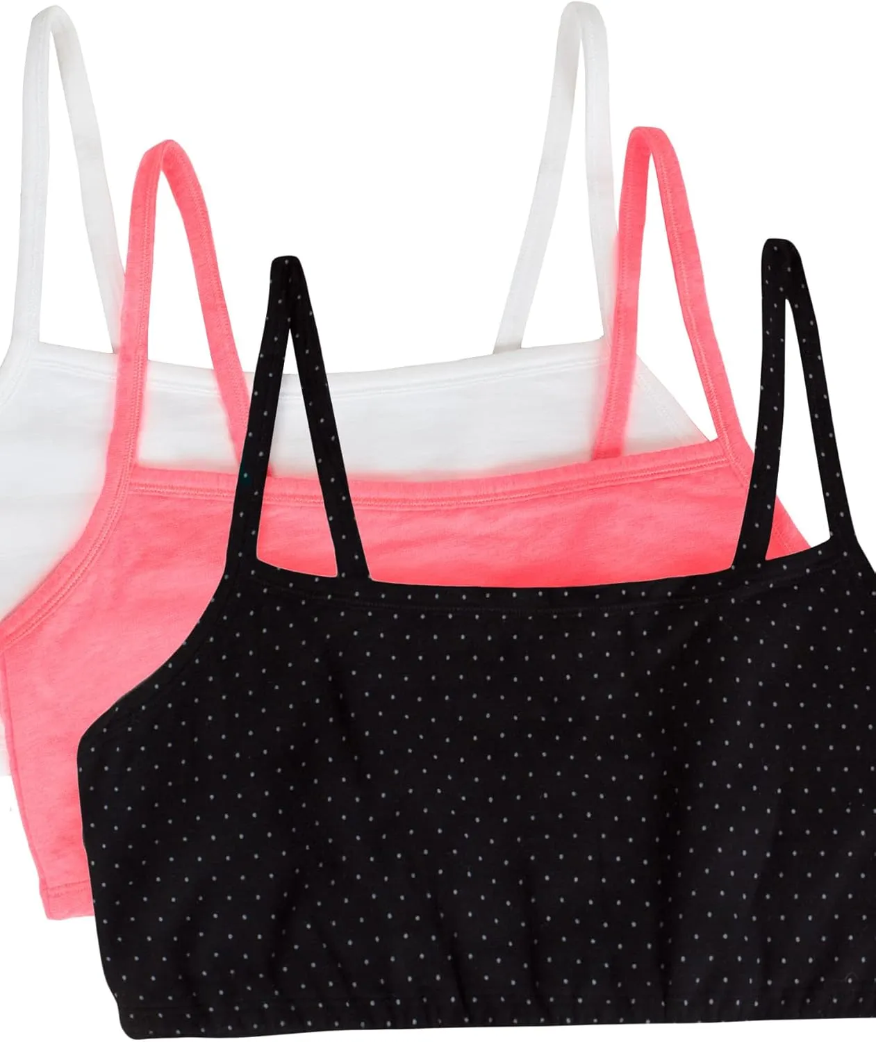Fruit of the Loom Women's Spaghetti Strap Cotton Sports Bra-All-Day Comfort & Easy Movement