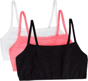 Fruit of the Loom Women's Spaghetti Strap Cotton Sports Bra-All-Day Comfort & Easy Movement