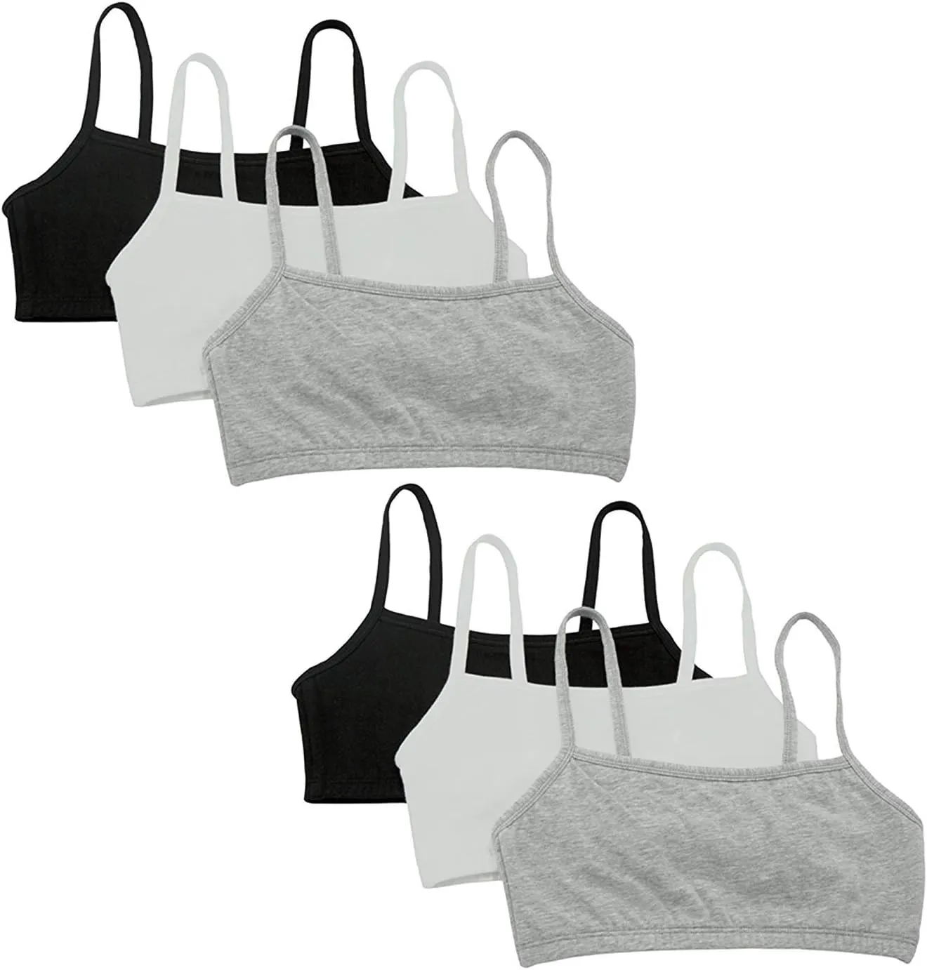 Fruit of the Loom Women's Spaghetti Strap Cotton Sports Bra-All-Day Comfort & Easy Movement