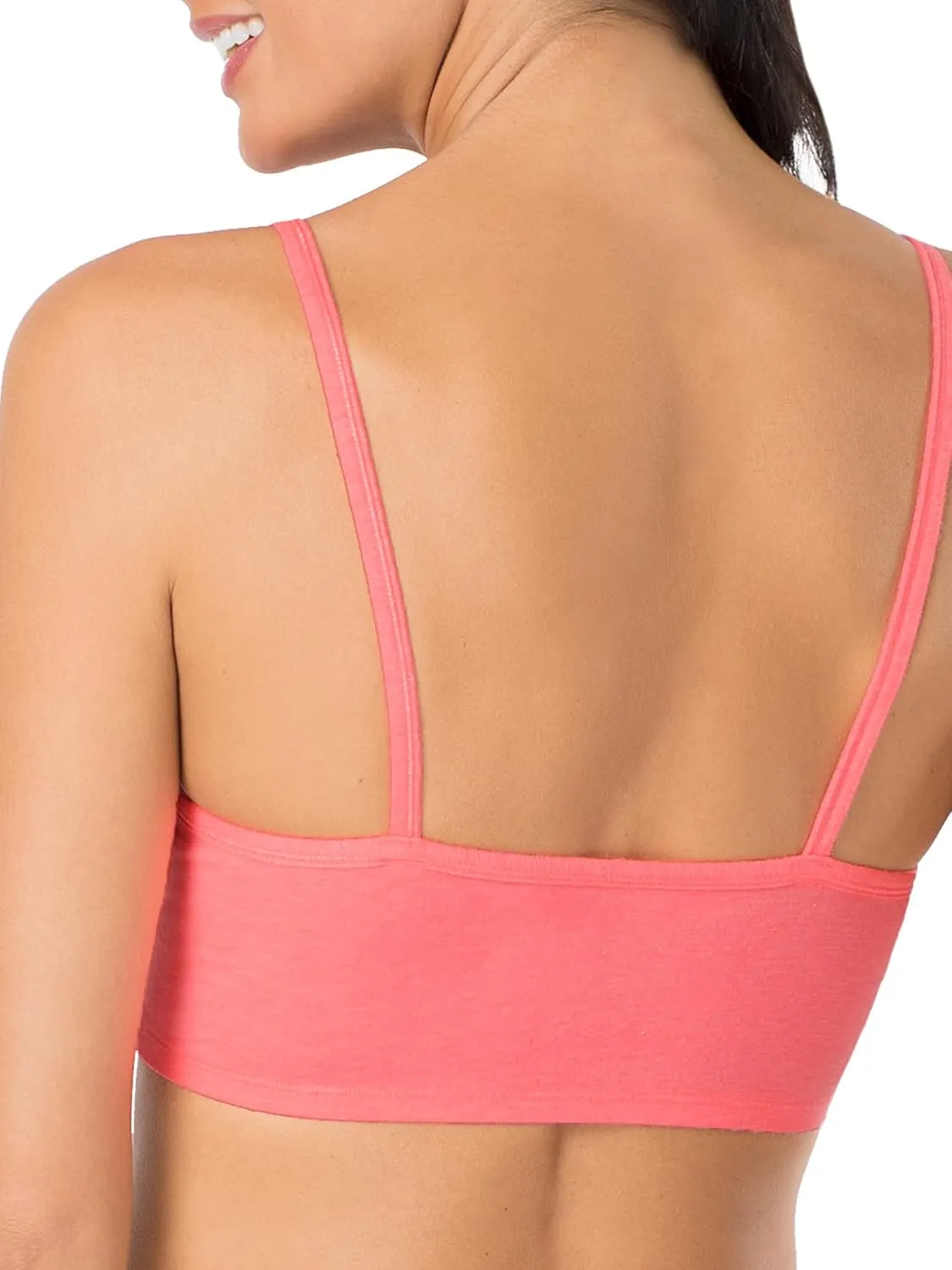 Fruit of the Loom Women's Spaghetti Strap Cotton Sports Bra-All-Day Comfort & Easy Movement