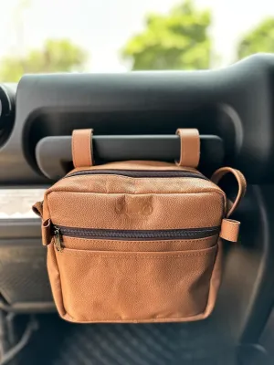 GRAB HANDLE BAG (Pure Leather) for Mahindra Thar, Maruti Jimny, Jeep Wrangler, JT Gladiator & Maruti Gypsy - Tan, Standard