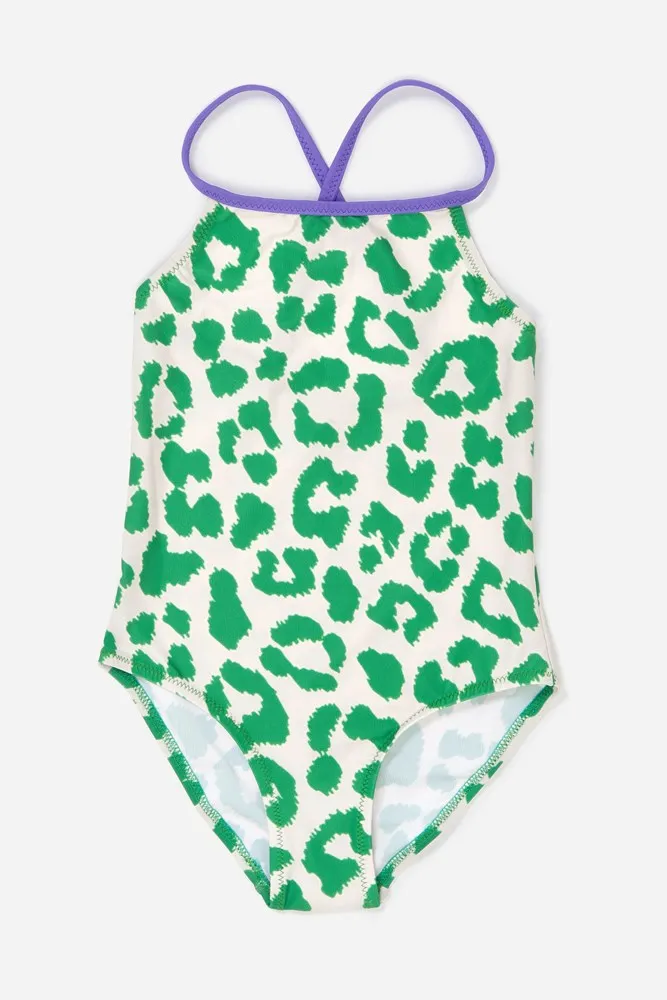 Green Leopard | Girls' Swimsuit