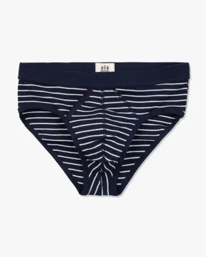 Hemen Biarritz Etor Sailor Stripes Brief - Marine / Natural