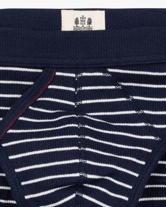 Hemen Biarritz Etor Sailor Stripes Brief - Marine / Natural