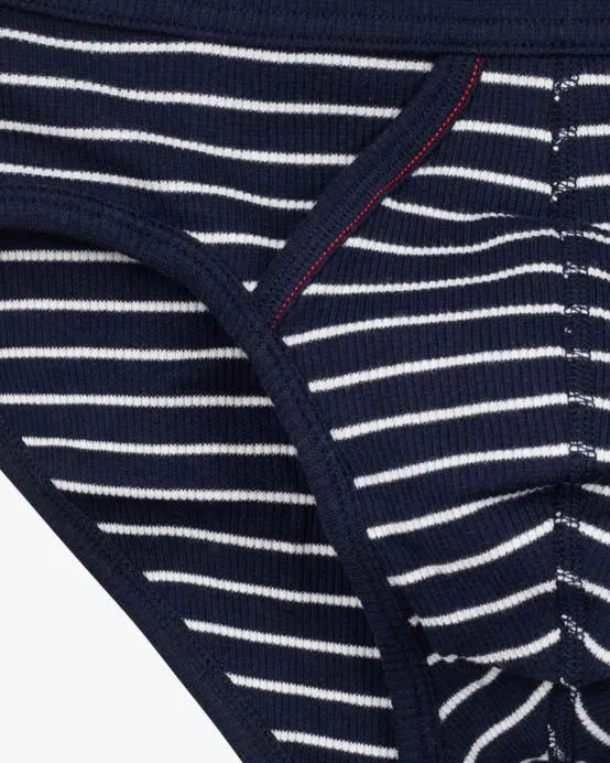 Hemen Biarritz Etor Sailor Stripes Brief - Marine / Natural