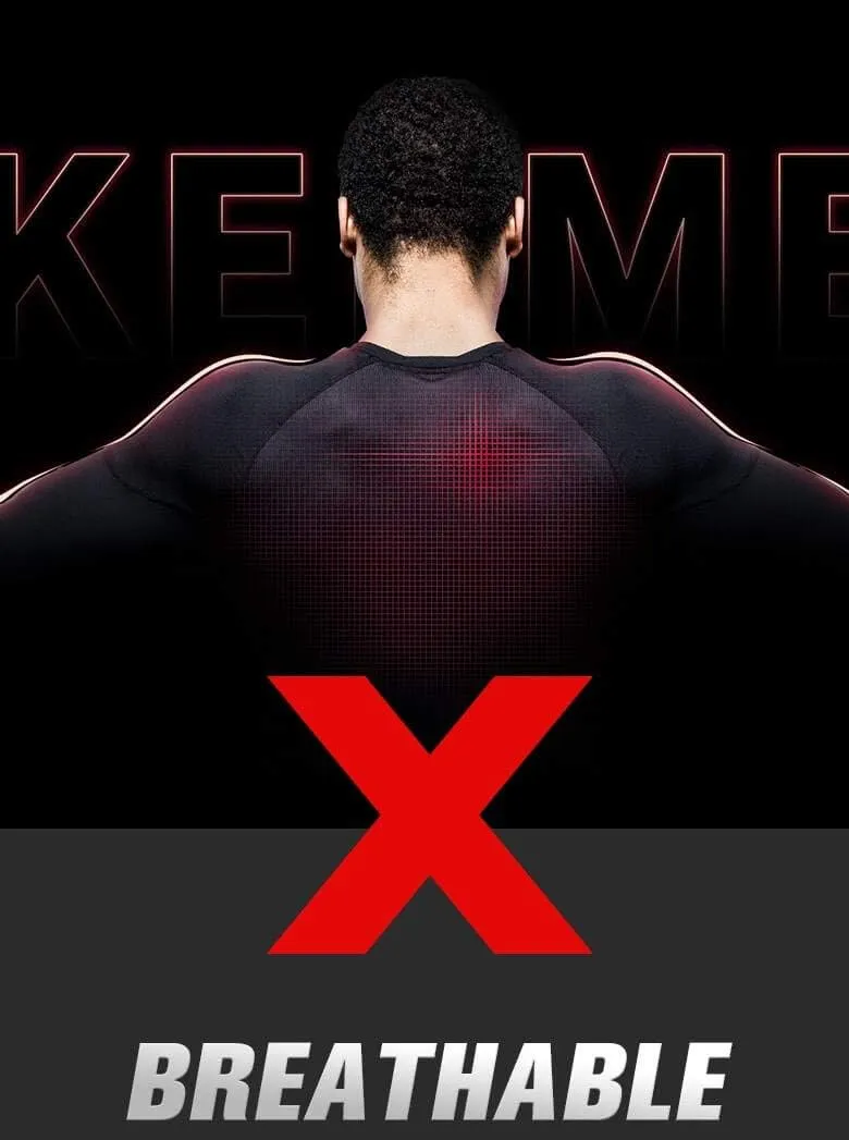 KELME Men's Cool Dry Compression Shirt Long Sleeve  Sports Base Layer Unisex  Thermal Undershirt Athletic Workout Cold