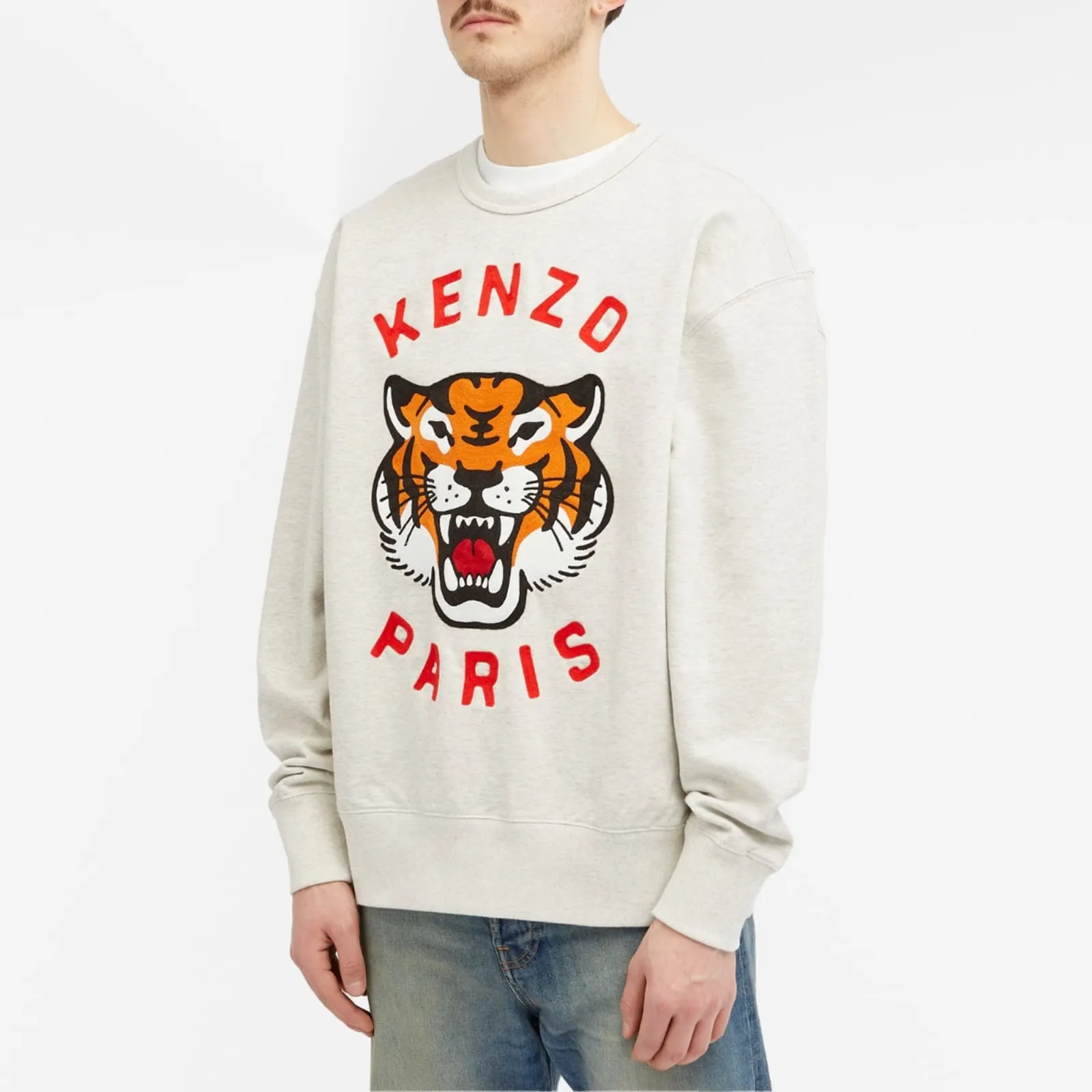 Kenzo Lucky Tiger Sweatshirt, Pale Gray