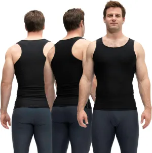 KISTA 3 Pack Men's Cool Dry Compression Sleeveless Tank Top, Sports Running Basketball Workout Base Layer