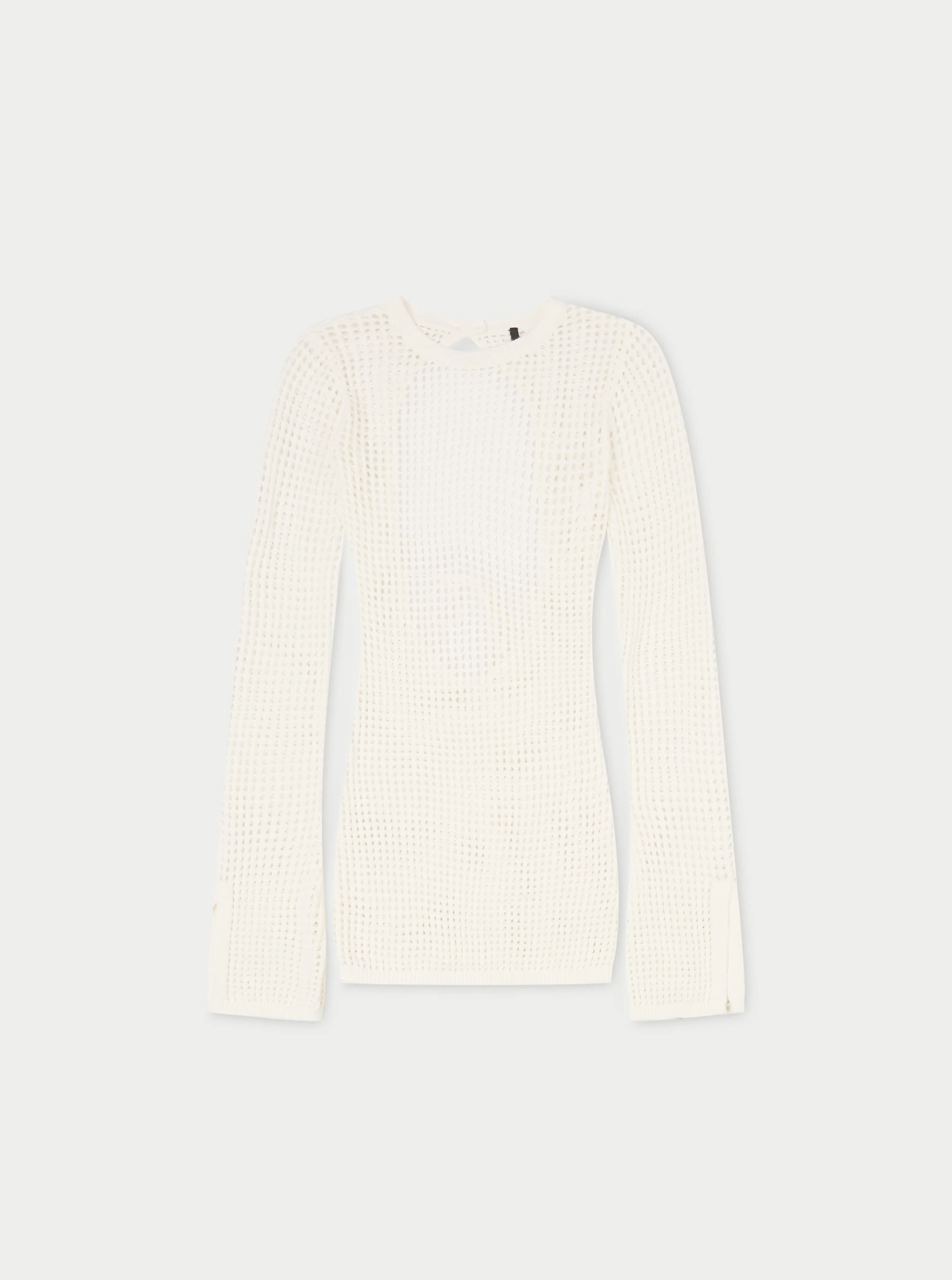 KNITTED FLUTE SLEEVE DRESS - OFF WHITE