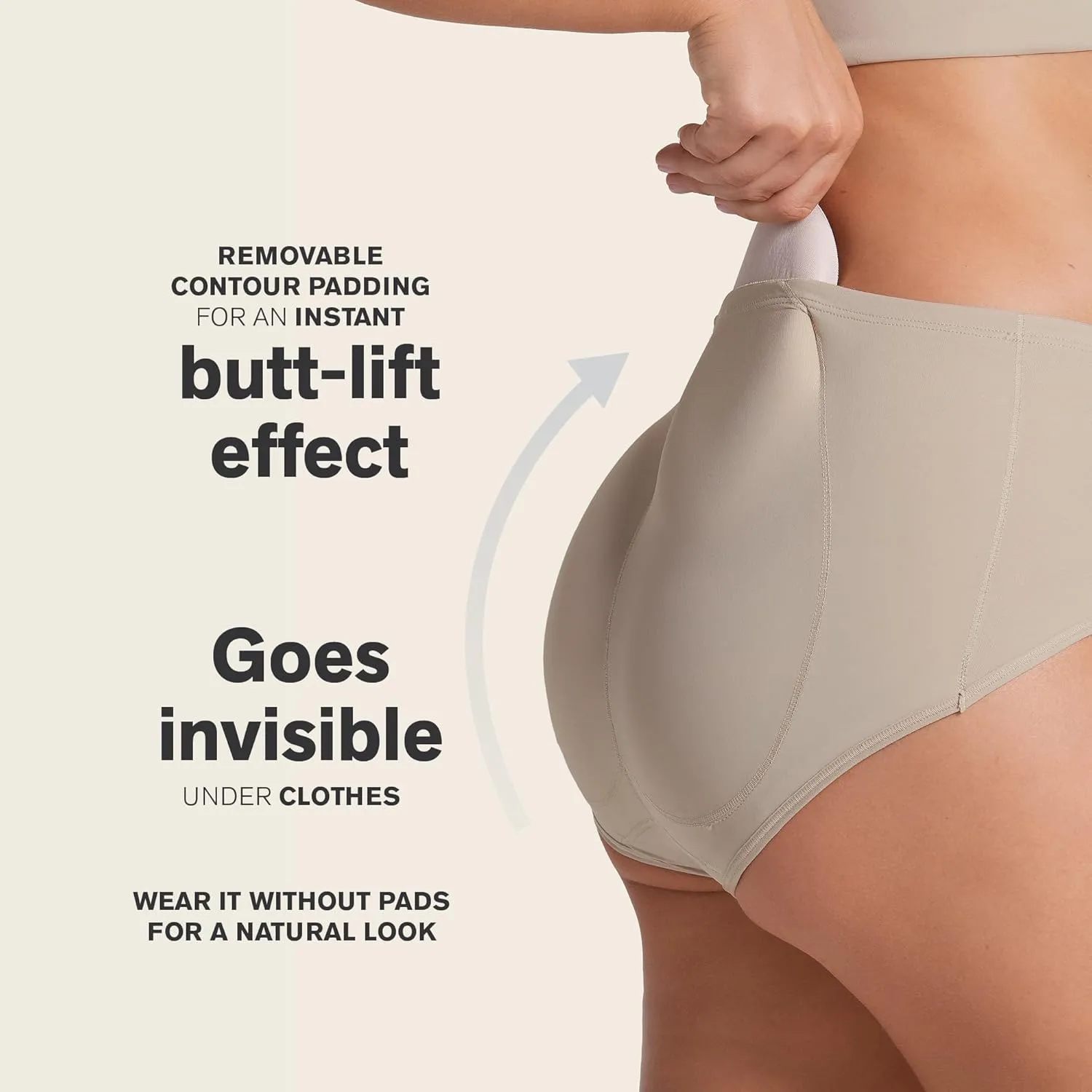 Leonisa Butt Lifting Shapewear Booty Lifting Panties for Women - Shaper Shorts and Boyshort with Butt Pads