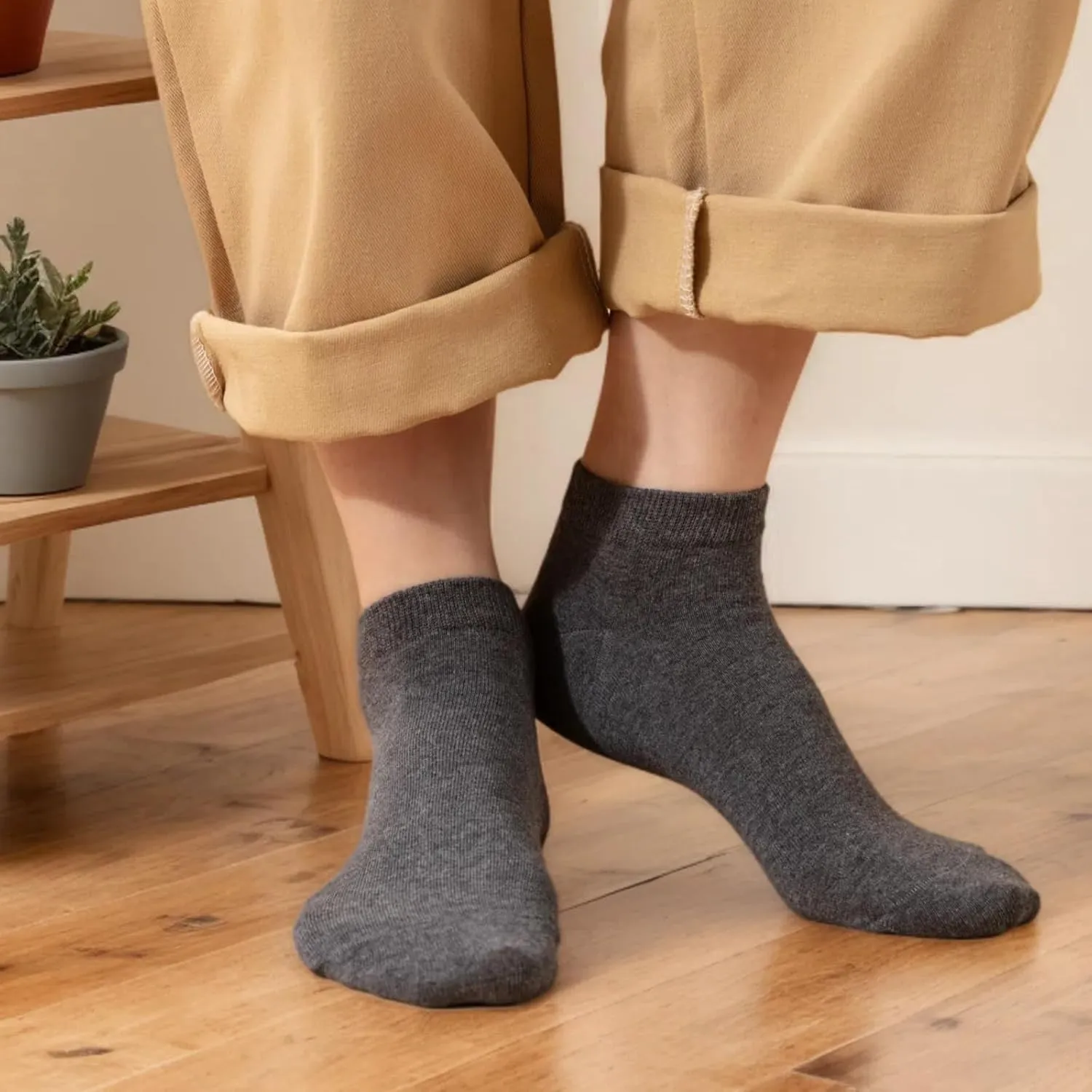 Losa Kute 6 Pairs Mens Ankle Socks Cotton Low Cut Socks for men 9-11 10-13