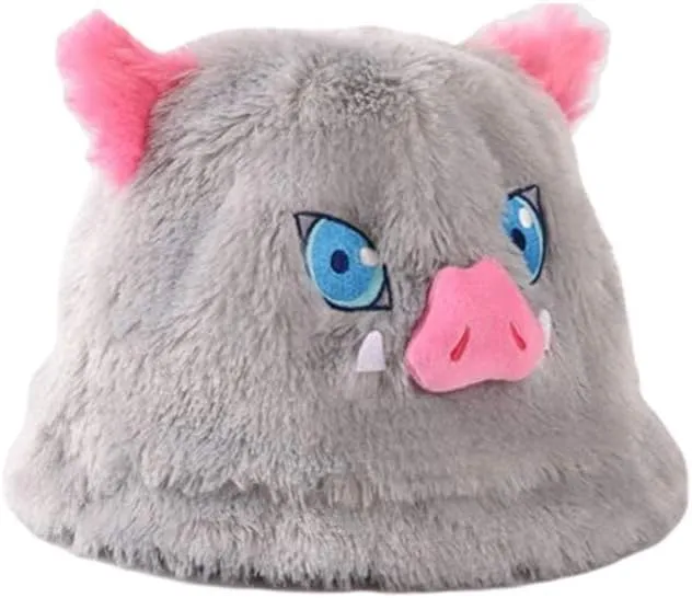 MelangCos Hashibira Inosuke Hat Cosplay Slayer Cute Pig Bucket Hat