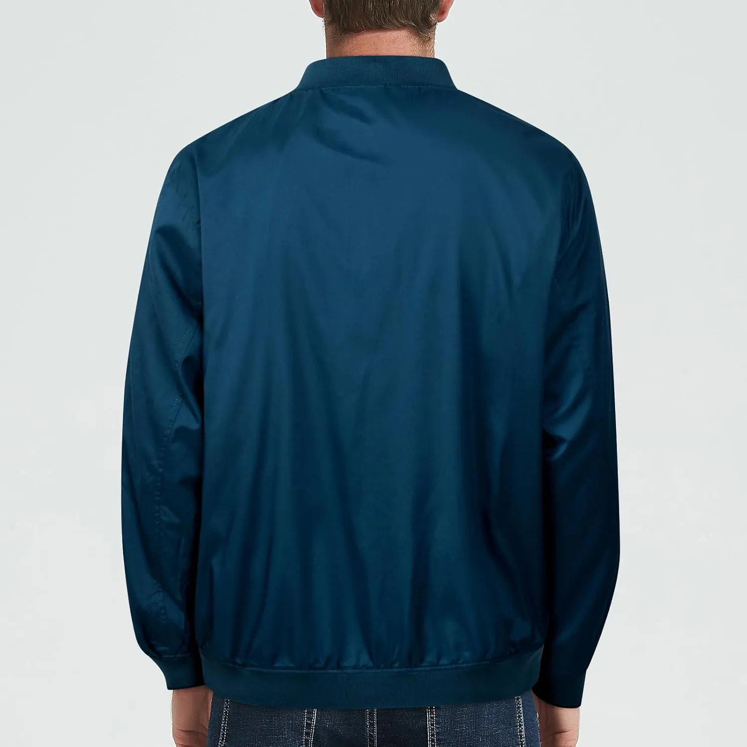 Mens Bomber Jacket Lightweight Causal Windbreaker Flight Light Track Jackets Waterproof Zipup Outdoor Travel Golf Coat