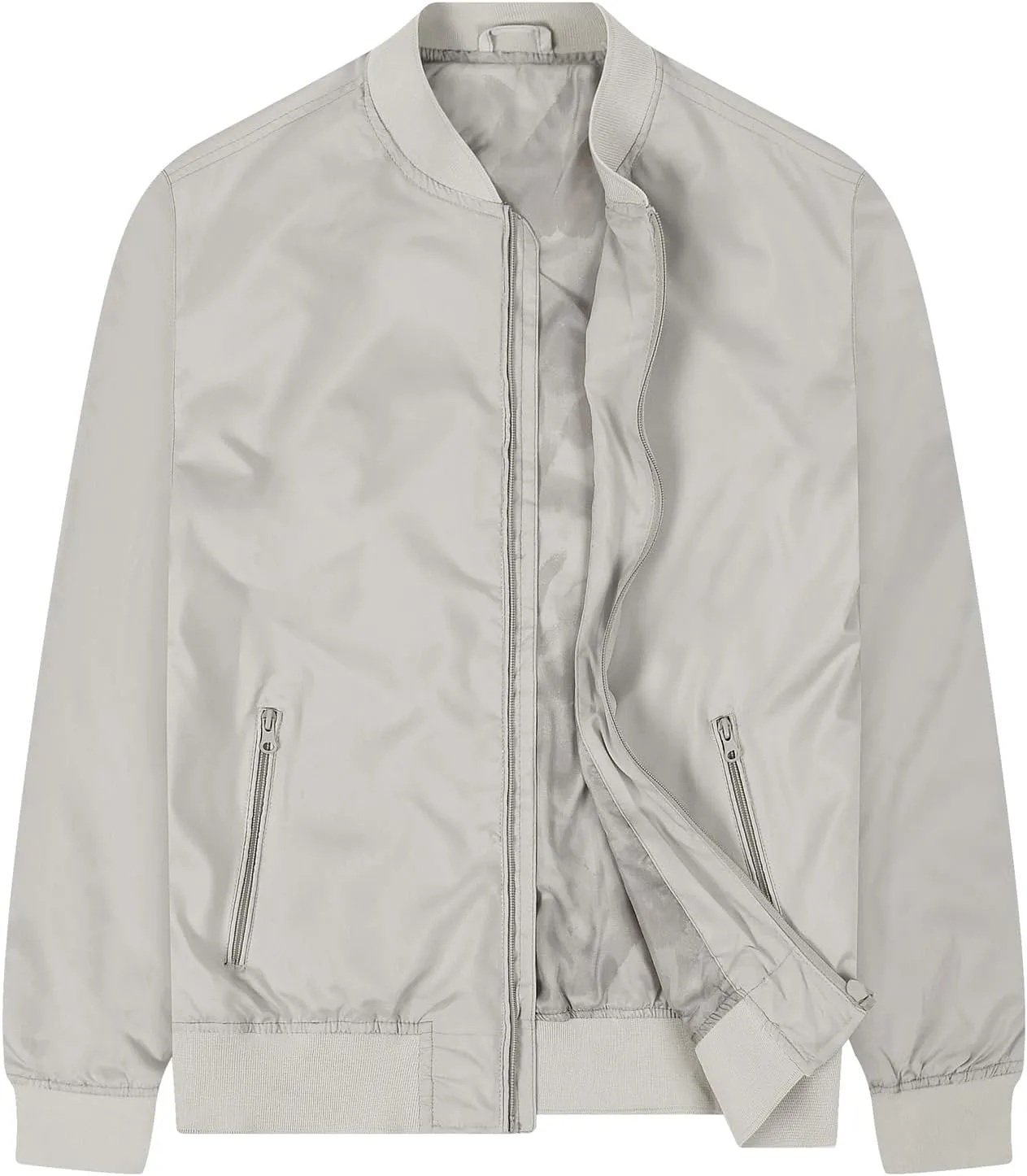 Mens Bomber Jacket Lightweight Causal Windbreaker Flight Light Track Jackets Waterproof Zipup Outdoor Travel Golf Coat