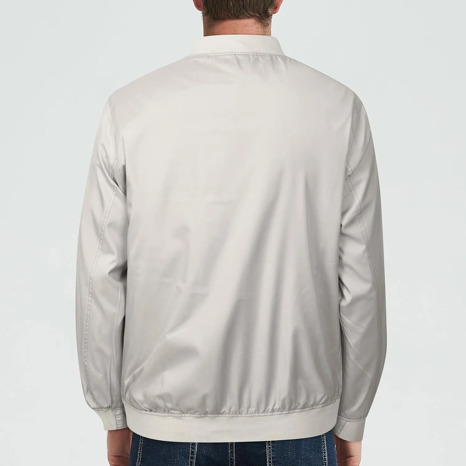 Mens Bomber Jacket Lightweight Causal Windbreaker Flight Light Track Jackets Waterproof Zipup Outdoor Travel Golf Coat