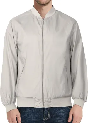 Mens Bomber Jacket Lightweight Causal Windbreaker Flight Light Track Jackets Waterproof Zipup Outdoor Travel Golf Coat