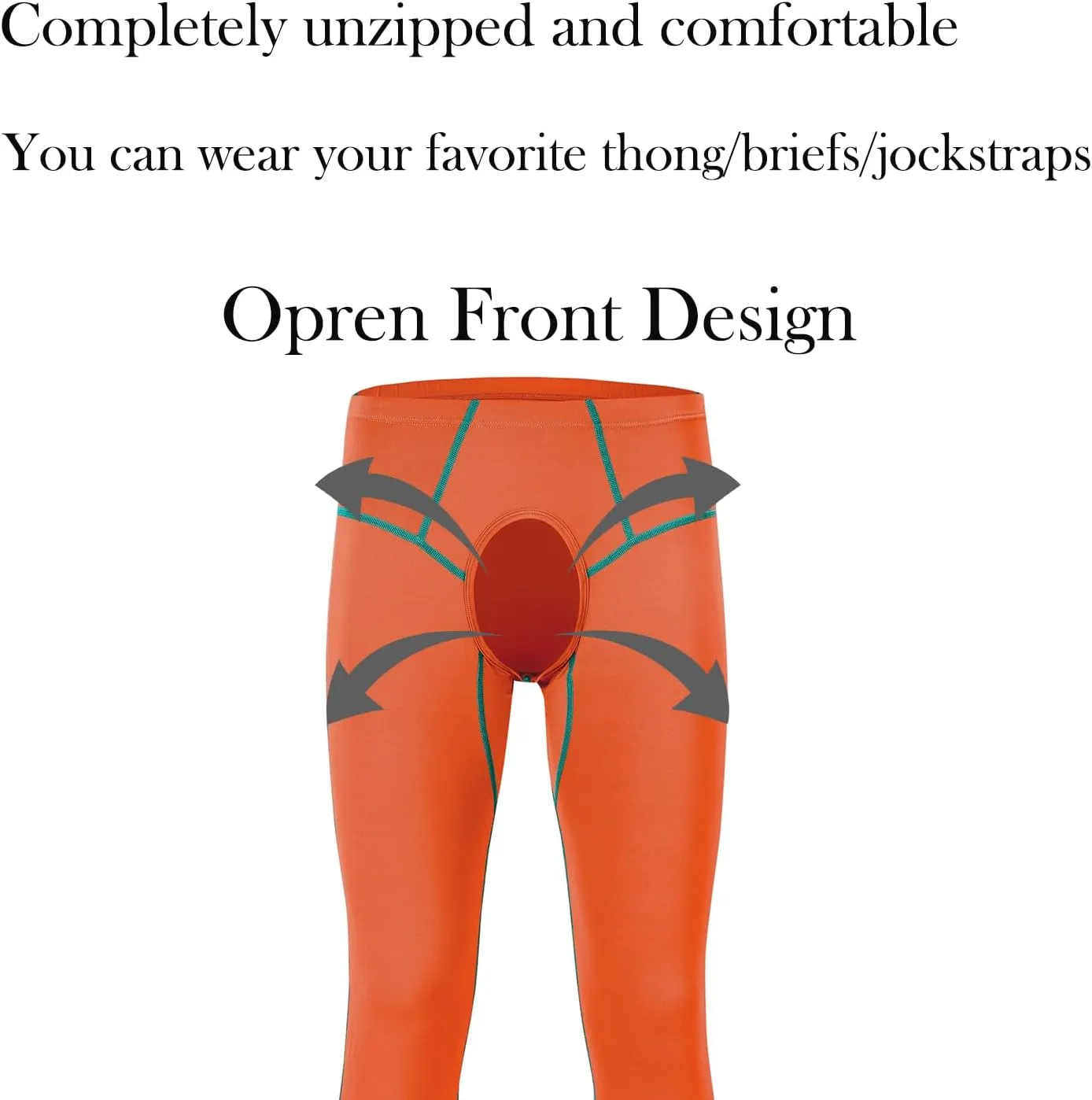 Mens Compression Pants Base Layer Athletic Leggings Tights Cool Dry Front Opening Workout Sports Gym Running Yoga Pant