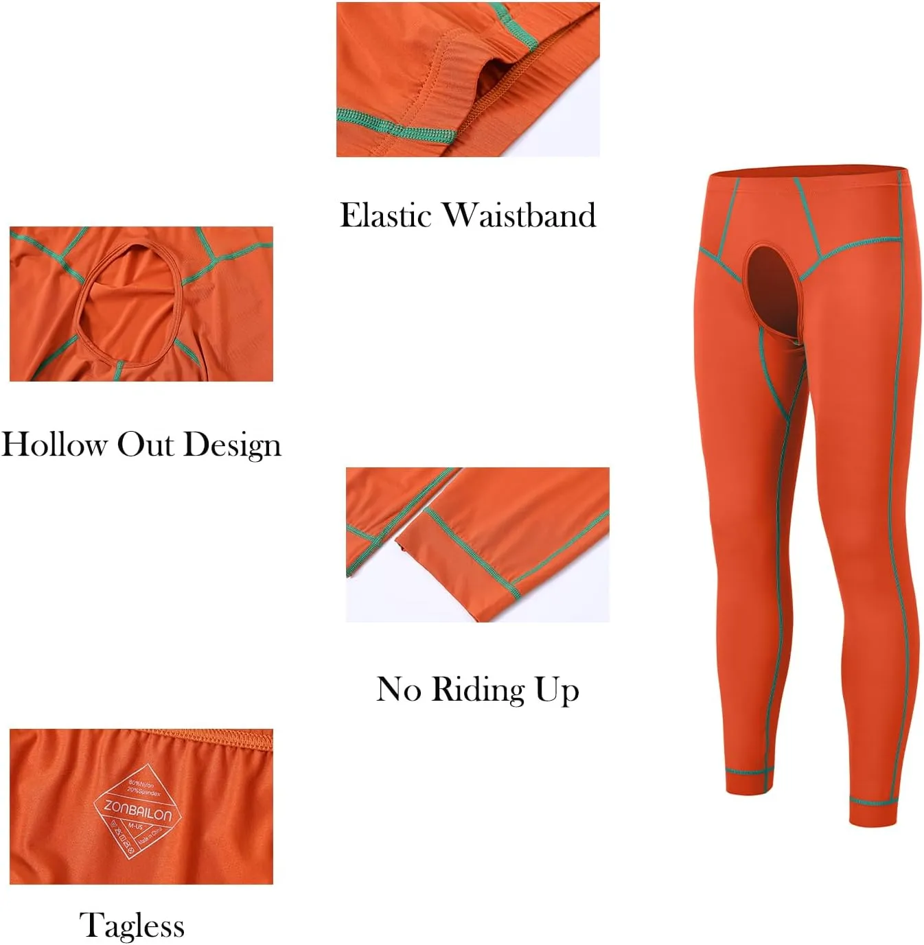 Mens Compression Pants Base Layer Athletic Leggings Tights Cool Dry Front Opening Workout Sports Gym Running Yoga Pant