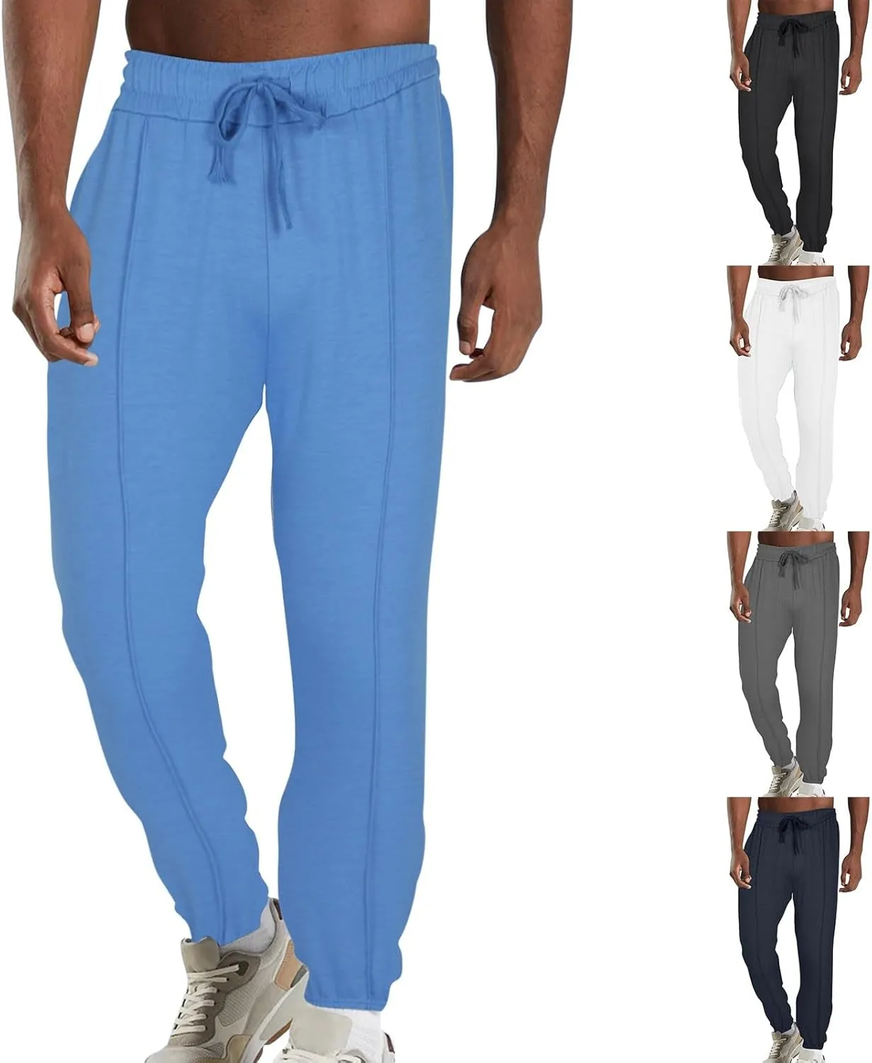 Mens Gym Joggers Sweatpants Slim Fit Tracksuit Casual Running Pants Sports Leggings Drawstring Elastic Waist Daily Wear