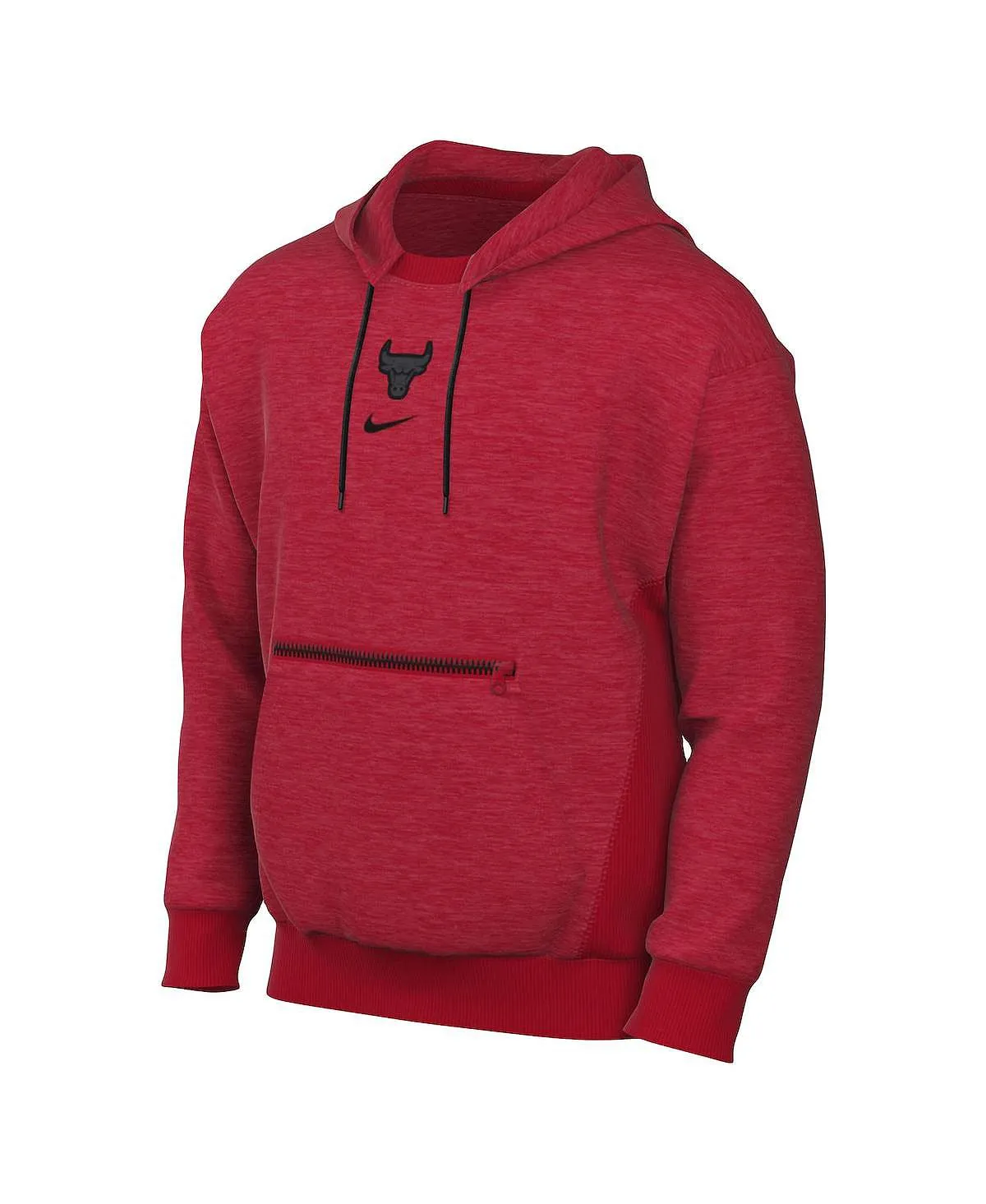 Men's Heather Red Chicago Bulls Courtside Versus Flight Nike Pullover Hoodie
