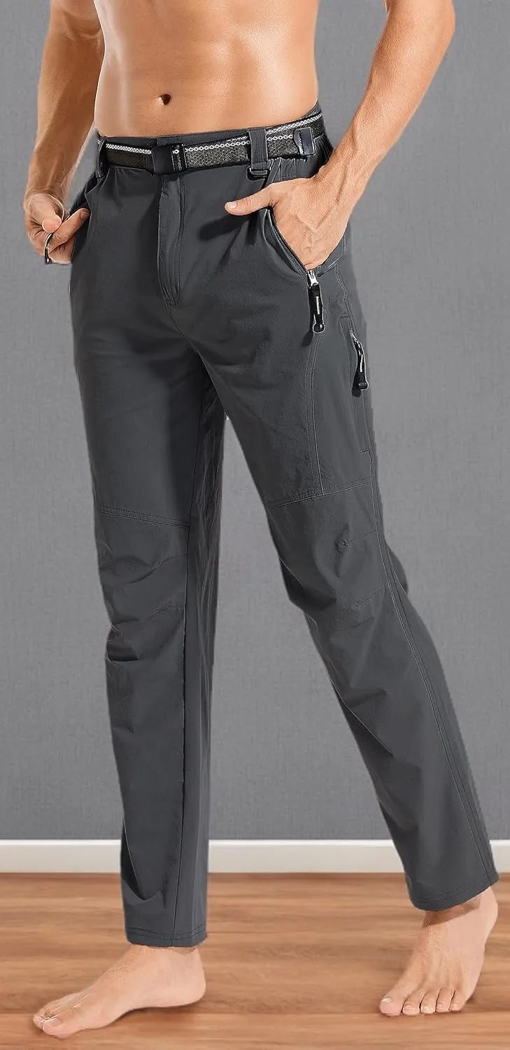 Men's Hiking Pants Quick Dry Cargo Work Lightweight Tactical Pants Stretch Waterproof Outdoor Fishing Travel Safari Pants