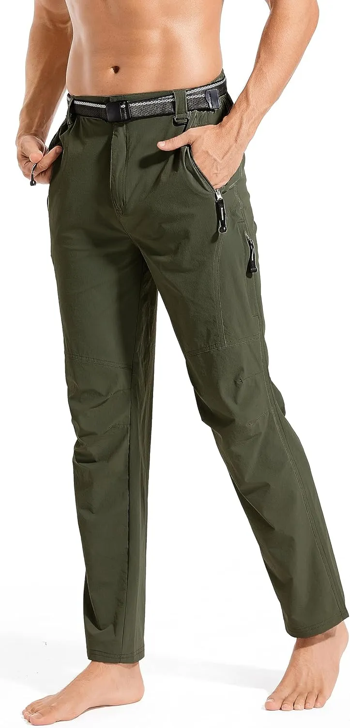 Men's Hiking Pants Quick Dry Cargo Work Lightweight Tactical Pants Stretch Waterproof Outdoor Fishing Travel Safari Pants